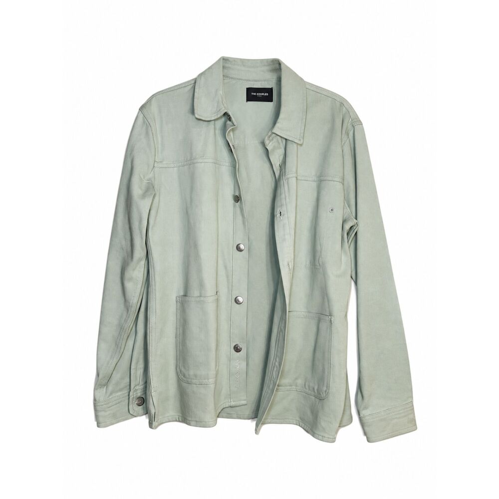 The Kooples Men’s Sage Green Cotton Twill Shirt Jacket Snap Front Size S NWOT